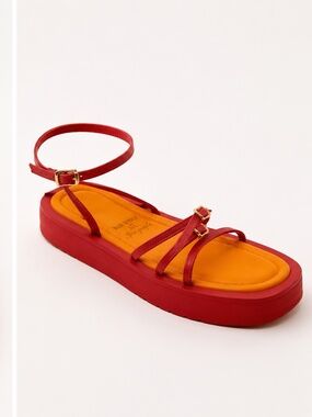 Free People Made in Italy Pink Platform Strappy Sandals Women’s US 9 EU 39.5